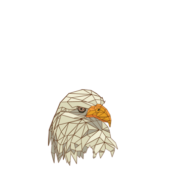 Polygonal Eagle minta fehér pólón