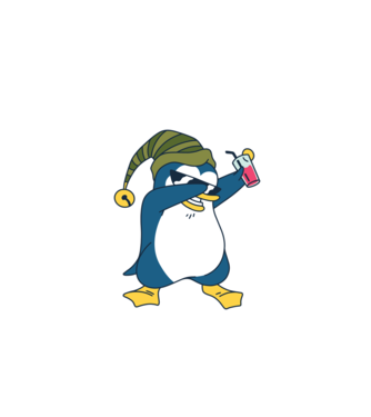 Pingvin DAB minta fekete pólón