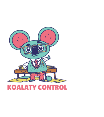 Koala iroda minta fekete pólón