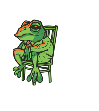 Frog minta fekete pólón