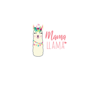 Mama Llama - cuki lámás póló Nagyinak minta fekete pólón