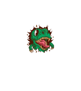 Elbukkanó trex minta királykék pólón