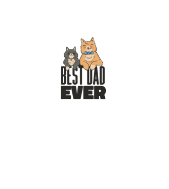 Best Cat Dad Ever - Legjobb Cicás Apa minta fehér pólón