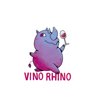Vino Rhino minta fehér pólón