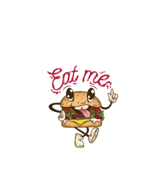 Eat me hamburger minta fehér pólón