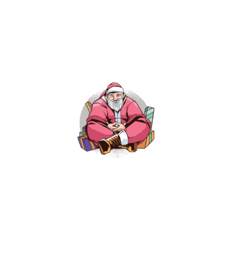 Santa Meditáció minta zöld pólón