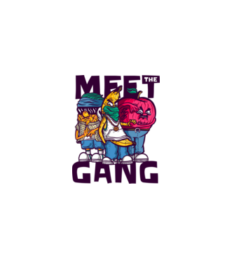 Fruit Gang minta fehér pólón
