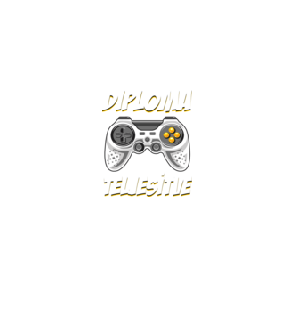 Diploma teljesítve gamer Ballagás minta fekete pólón