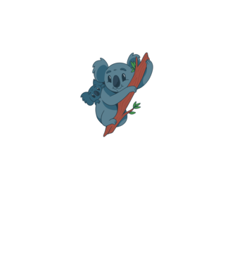 Koala minta fehér pólón
