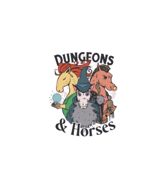 Dungeons and Horses minta fehér pólón