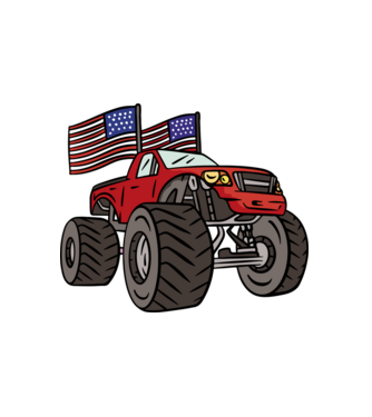 Monster Truck minta fehér pólón