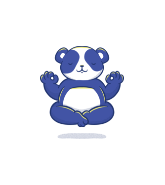 Medtáló panda minta fehér pólón