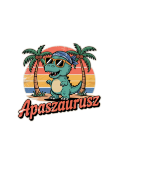 Apaszaurusz minta fekete pólón