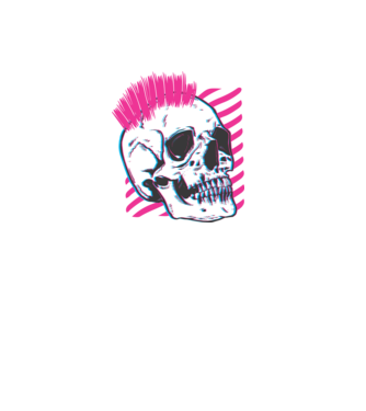 Punk Koponya minta fekete pólón