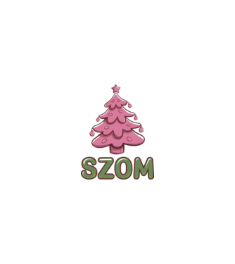 Karácsonyi Fa-szom pink minta homokszín pólón