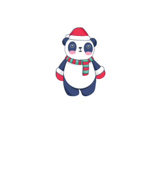 Cuki Karácsonyi Panda minta szürke pólón