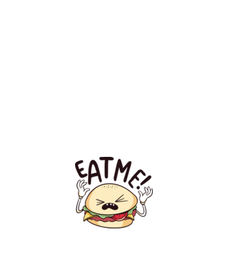 Hamburguer Eat Me minta világoskék pólón