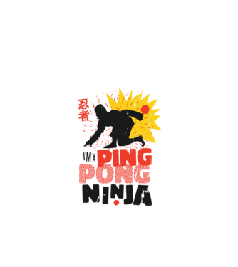 Ping Pong Ninja minta fehér pólón