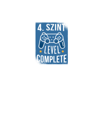 4. szint level completed minta fekete pólón