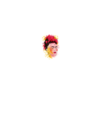 Frida Kahlo minta fehér/piros pólón