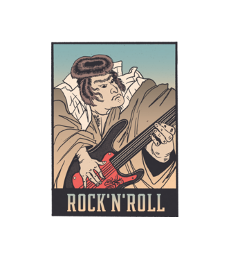 Rock and Roll Ukiyo minta fehér pólón