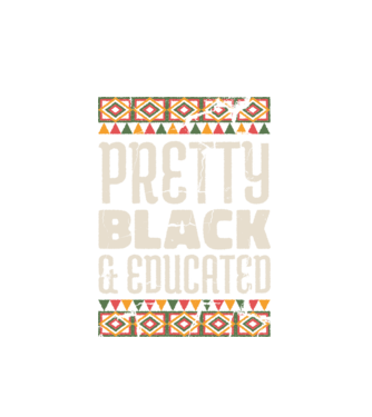 Pretty Black Educated minta fehér pólón