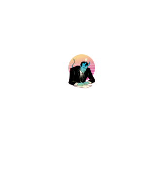 Devil vaporwave minta fekete pólón