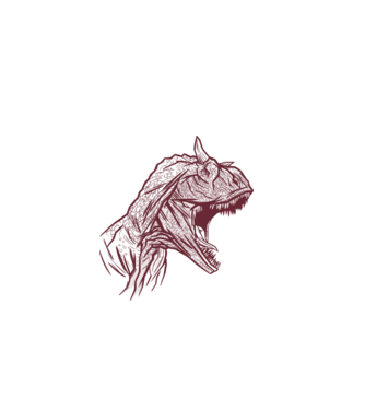 Carnotaurus minta fehér pólón