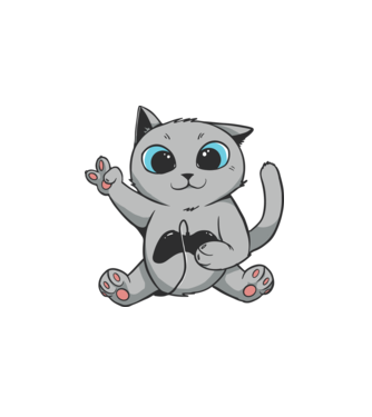 Gamer Cica minta fehér pólón