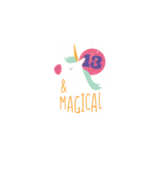 I'm 13 and Magical Unikornis minta almazöld pólón