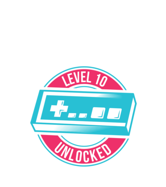 Level 10 Unlocked 10 éves születésnap minta fehér pólón