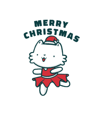 Merry Christmas Cica minta fehér pólón
