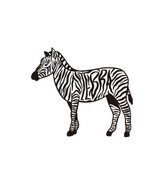 Zebra minta fehér pólón