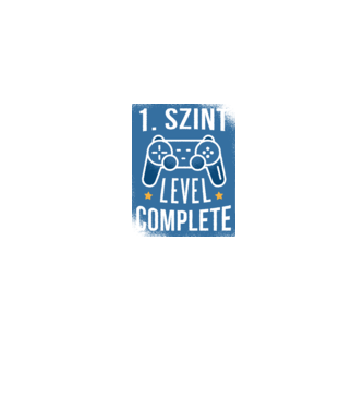 1. szint level completed minta farmerkék pólón