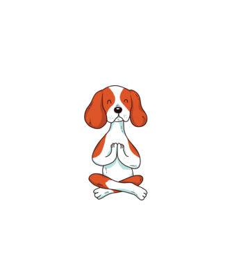 Cuki Jóga Kutya Beagle minta fekete pólón
