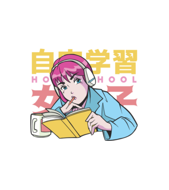Home school Girl minta fehér pólón