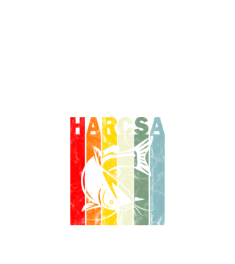 Harcsa Retro washed Pecás póló minta fekete pólón