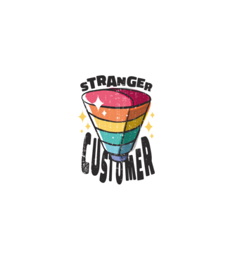 Customer Funnel minta fehér pólón