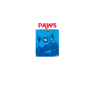 Paws Macska támadásban minta türkiz pólón