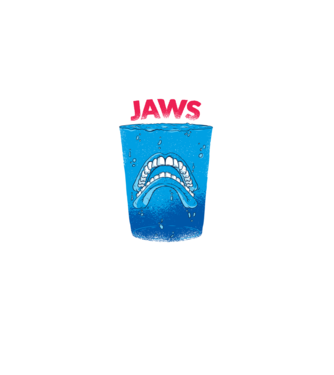Jaws Fogak paródia póló minta fekete pólón