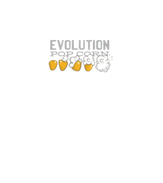 Popcorn Evolúció minta fekete pólón