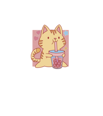 Bubble tea cica minta fehér pólón