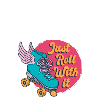 Just Roll with it - Görkoris minta fekete pólón
