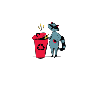 Mosómedve Recycling minta rózsaszín pólón