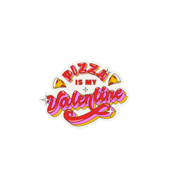 Pizza is my valentine minta fehér pólón