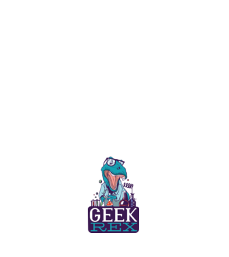 Geek Rex Dinoszaurusz póló minta fehér pólón