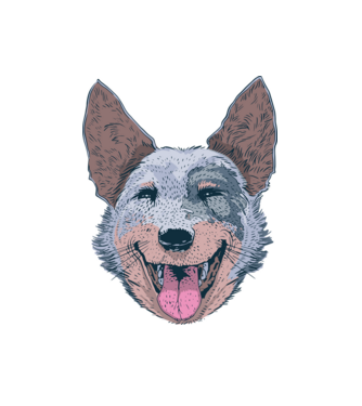 Boldog pásztorkutya minta fehér pólón