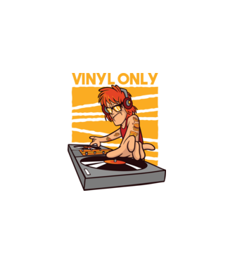 DJ minta fekete pólón