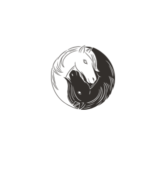 Yin Yang Lovas minta fehér pólón