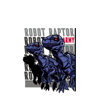 Robot Raptor Hadsereg minta fehér pólón